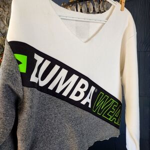 Zumba Color block, cropped, loose fit Sweatshirt Size Medium